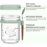6 Pack Overnight Oats Containers with Lids and Spoons,Large Capacity Airtight Jars for Milk, Cereal, Fruit