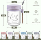 6 Pack Overnight Oats Containers with Lids and Spoons,Large Capacity Airtight Jars for Milk, Cereal, Fruit In Australia - Darrahopens