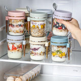6 Pack Overnight Oats Containers with Lids and Spoons,Large Capacity Airtight Jars for Milk, Cereal, Fruit In Australia - Darrahopens