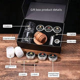 Cocktail Smoker Kit with Wood Chips, Whiskey Drink Smoker Gift Box, Old Fashioned Glasses, Spherical Ice Molds, Complete Home Bar Accessory Set