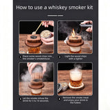 Cocktail Smoker Kit with Wood Chips, Whiskey Drink Smoker Gift Box, Old Fashioned Glasses, Spherical Ice Molds, Complete Home Bar Accessory Set