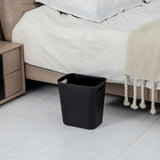 Slim Rectangular Bathroom Waste Bin, Narrow Profile Rubbish Bin with Carry Handles, Space Saving Bin for Toilet, Vanity, Laundry Room-Black In Australia - Darrahopens