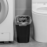 Slim Rectangular Bathroom Waste Bin, Narrow Profile Rubbish Bin with Carry Handles, Space Saving Bin for Toilet, Vanity, Laundry Room-Orange