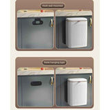 8L Wall Mounted Press Rubbish Bin, Slim Under Sink Hanging Waste Bin, Press Lid Trash Can for Kitchen Bathroom, Space Saving Cabinet Bin-Cream In Australia - Darrahopens