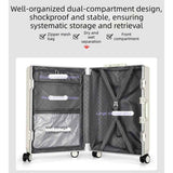 20 Inch Front Opening Carry On Luggage, Aluminium Frame Hard Shell Suitcase with Spinner Wheels, TSA Lock Cabin Travel Case-Dark Gray In Australia - Darrahopens