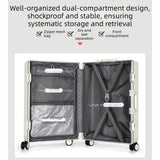 20 Inch Front Opening Carry On Luggage, Aluminium Frame Hard Shell Suitcase with Spinner Wheels, TSA Lock Cabin Travel Case-Green