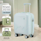 20 Inch Cute Carry On Suitcase, Hard Shell Cabin Luggage with USB Charging Port & Cup Holder, Lightweight Travel Trolley Case-Mint Green In Australia - Darrahopens