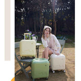 20 Inch Cute Carry On Suitcase, Hard Shell Cabin Luggage with USB Charging Port & Cup Holder, Lightweight Travel Trolley Case-Cream Yellow In Australia - Darrahopens