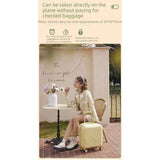 20 Inch Cute Carry On Suitcase, Hard Shell Cabin Luggage with USB Charging Port & Cup Holder, Lightweight Travel Trolley Case-Cream Yellow In Australia - Darrahopens