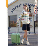 20 Inch Cute Carry On Suitcase, Hard Shell Cabin Luggage with USB Charging Port & Cup Holder, Lightweight Travel Trolley Case-Cream Yellow In Australia - Darrahopens