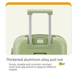 20 Inch Cute Carry On Suitcase, Hard Shell Cabin Luggage with USB Charging Port & Cup Holder, Lightweight Travel Trolley Case- Matcha Green