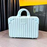 14 Inch Hard Shell Hand Luggage Case, Portable Cosmetic Travel Box with Top Handle, Small Carry Storage Suitcase-Blue In Australia - Darrahopens