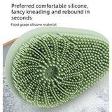Avocado Shape Silicone Bath Brush Refillable Body Shower Brush with Hanging Loop-Green