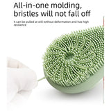Avocado Shape Silicone Bath Brush Refillable Body Shower Brush with Hanging Loop-Green