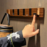 Punch Free Wooden Flip Hook Rack Wall Mounted Hidden Retractable Coat Bag Hanging Rail In Australia - Darrahopens