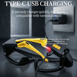Rechargeable LED Work Safety Goggles with Head Torch Light Impact Resistant Protective Glasses for Hiking Camping Repair Night Work-Yellow In Australia - Darrahopens