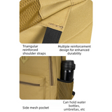 Casual School Backpack with USB Charging Port, Water Resistant Daypack for Uni Students & Daily Commute-khaki