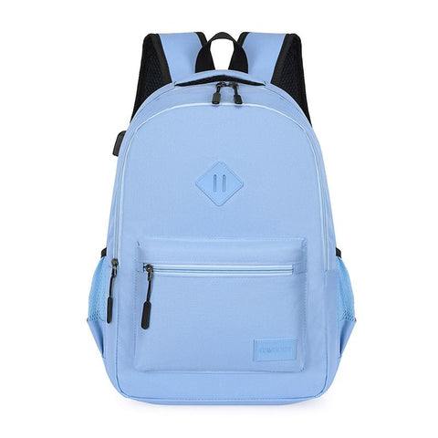 Casual School Backpack with USB Charging Port, Water Resistant Daypack for Uni Students & Daily Commute-blue In Australia - Darrahopens