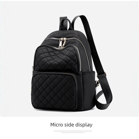 Quilted Water Resistant Backpack Handbag, Multiway Casual Daypack for Women Daily Travel & Shopping