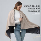 USB Heated Shawl Wrap Blanket, Portable Electric Heating Poncho for Office Desk, Travel & Lounging-cream In Australia - Darrahopens