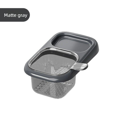 Kitchen Sink Drain Basket with Lid, Multifunctional Food Catcher Waste Filter Container for Countertop-dark grey