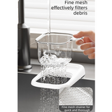 Kitchen Sink Drain Basket with Lid, Multifunctional Food Catcher Waste Filter Container for Countertop-dark grey