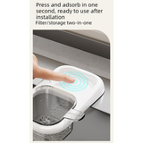 Kitchen Sink Drain Basket with Lid, Multifunctional Food Catcher Waste Filter Container for Countertop-dark grey