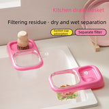 Kitchen Sink Drain Basket with Lid, Multifunctional Food Catcher Waste Filter Container for Countertop-rose In Australia - Darrahopens