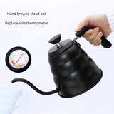 Gooseneck Kettle with Thermometer - 1.2L Pour Over Coffee & Tea Kettle,Stainless Steel Gooseneck Kettle Pot, Precision Pour Drip Spout, Suitable for All-Stoves-Black In Australia - Darrahopens