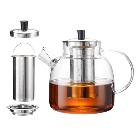 1500ml Glass Teapot with Removable Infuser, Stovetop Safe Large Tea Pot, Blooming and Loose Leaf Hand Crafted Kettle for Women and Adult with Stainless Infuser In Australia - Darrahopens
