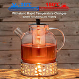 1500ml Glass Teapot with Removable Infuser, Stovetop Safe Large Tea Pot, Blooming and Loose Leaf Hand Crafted Kettle for Women and Adult with Stainless Infuser In Australia - Darrahopens