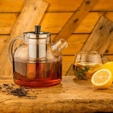 1500ml Glass Teapot with Removable Infuser, Stovetop Safe Large Tea Pot, Blooming and Loose Leaf Hand Crafted Kettle for Women and Adult with Stainless Infuser In Australia - Darrahopens