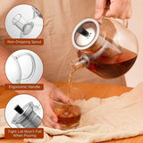 1500ml Glass Teapot with Removable Infuser, Stovetop Safe Large Tea Pot, Blooming and Loose Leaf Hand Crafted Kettle for Women and Adult with Stainless Infuser In Australia - Darrahopens