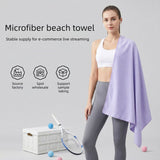 Dual-Sided Quick-Dry Sports Bath Towel – Absorbent, Perfect for Gym, Swimming & Beach-Purple-50*120cm In Australia - Darrahopens