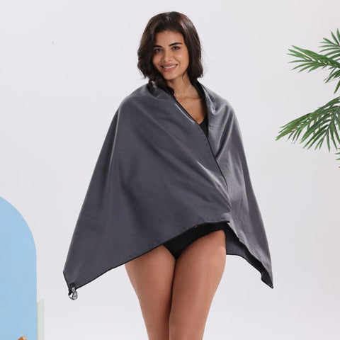 Quick-dry double-sided towel for swimming and fitness-Dark Grey-40*80cm