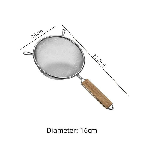 Large Stainless Steel Strainer Colander – Household Kitchen Sieve, 16cm Diameter