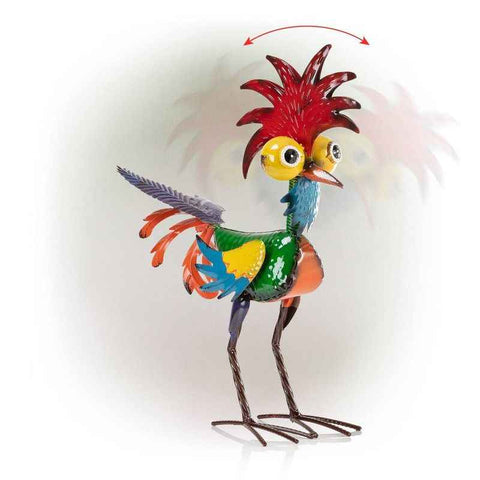 hanksgiving Rooster Garden Statue – Rustic Outdoor Yard Decor