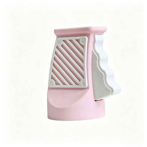 3D printed desktop ornament of a one-handed can opener, for beverages.Pink