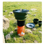 Outdoor Camping Foldable Pot, Silicone Hiking Cook Pot, Portable Picnic Cookware Set, Stainless Steel Camping Cookware