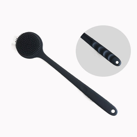 Long-Handle Silicone Massage Shower Brush – Back Scrubber for Bathing