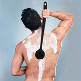 Long-Handle Silicone Massage Shower Brush – Back Scrubber for Bathing