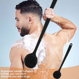 Long-Handle Silicone Massage Shower Brush – Back Scrubber for Bathing
