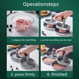 Double-Cavity Kitchen Hamburger Press for Home Use