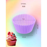 Set of 12 Silicone Cake Cups – High-Temperature Resistant, Home-Use Pudding & Muffin Cups, Baking Mold