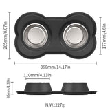 Anti Tip Stainless Steel Dog Bowl 2 in 1 Food Water Bowl
