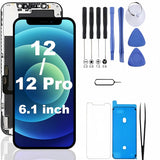 iPhone 12 / iPhone 12 Pro Screen Replacement, 6.1 Inch Incell LCD Touch Screen Digitizer with Complete Repair Tool Kit & Tempered Glass, Compatible with iPhone 12 A2172 A2402 A2403 A2404 / iPhone 12 Pro A2341 A2406 A2407 A2408 In Australia - Darrahopens