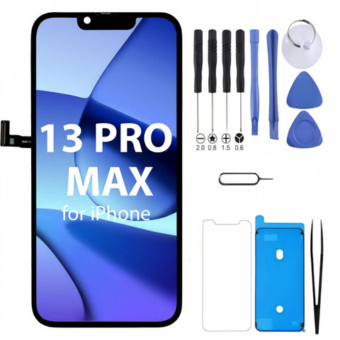 iPhone 13 Pro Max Screen Replacement, 6.7 Inch Incell LCD Touch Screen Digitizer with Full Repair Tool Kit & Tempered Glass, Fits iPhone 13 Pro Max A2484 A2641 A2642 A2643 A2644