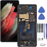 Samsung Galaxy S21 Ultra 5G Screen Replacement with Frame, 6.8" Dynamic AMOLED 2X Curved Touch Digitizer, Full Repair Tool Kit & Tempered Glass Protector for SM-G998U SM-G998A SM-G998W