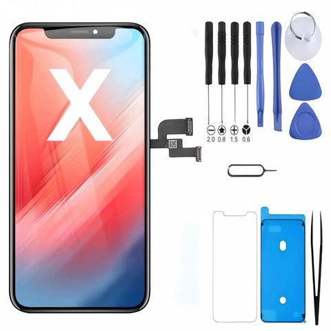 iPhone X Screen Replacement, 5.8 Inch Incell LCD Display Touch Screen Digitizer with Full Repair Tool Kit & Tempered Glass, for iPhone X A1865 A1901 A1902 In Australia - Darrahopens