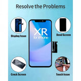 iPhone XR Screen Replacement, 6.1 Inch Incell LCD Display Touch Screen Digitizer with Full Repair Tool Kit & Tempered Glass, for iPhone XR A1984 A2105 A2106 A2107